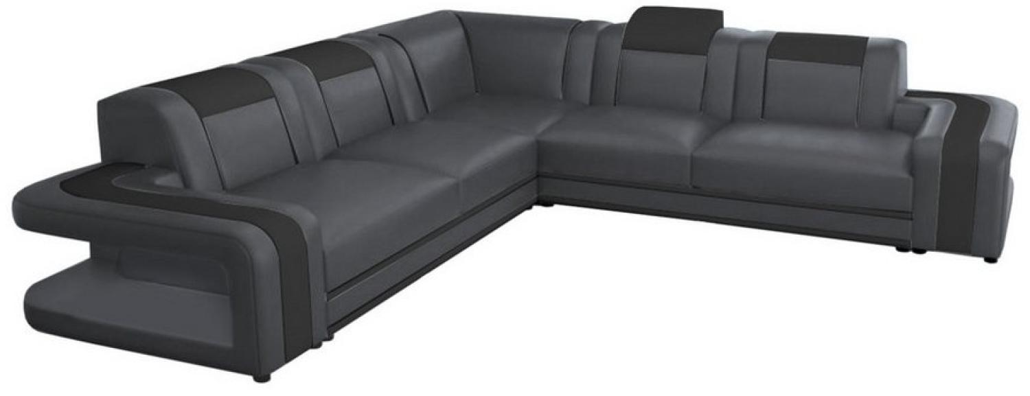 HTI-Living Ecksofa Ecksofa Cerik Grau, Stück 1 Teile, Couch Wohnlandschaft Kunstleder mit verstellbaren Kopfstützen Bild 1