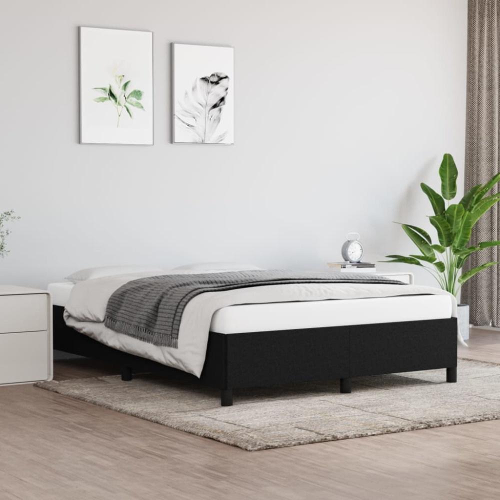 vidaXL Bettgestell Schwarz 140x190 cm Stoff [347060] Bild 1