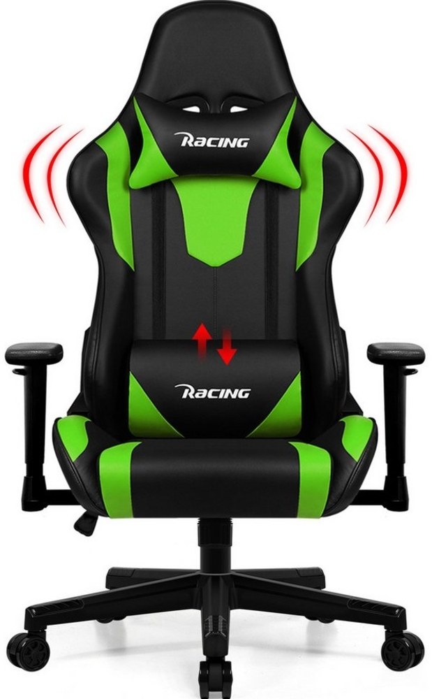 Adormii Gaming-Stuhl Gaming Stuhl ergonomisch Gaming Chair Bürostuhl verstellbare (Gaming Stuhl mit verstellbaren Lendenkissen, Armlehne und Kopfstütze, Gamer Stuhl Bequeme Sitzkissen), gepolsterter Gaming-Stuhl, mit Wippfunktion, bis 150 kg Belastbarkeit Bild 1