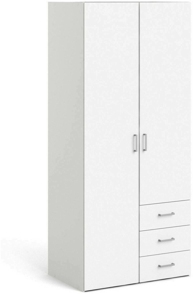 Dmora Kleiderschrank 2 Türen Arci, Schlafzimmermöbel, Schrank, Garderobe, 77x49 h175 cm, Weiß Bild 1