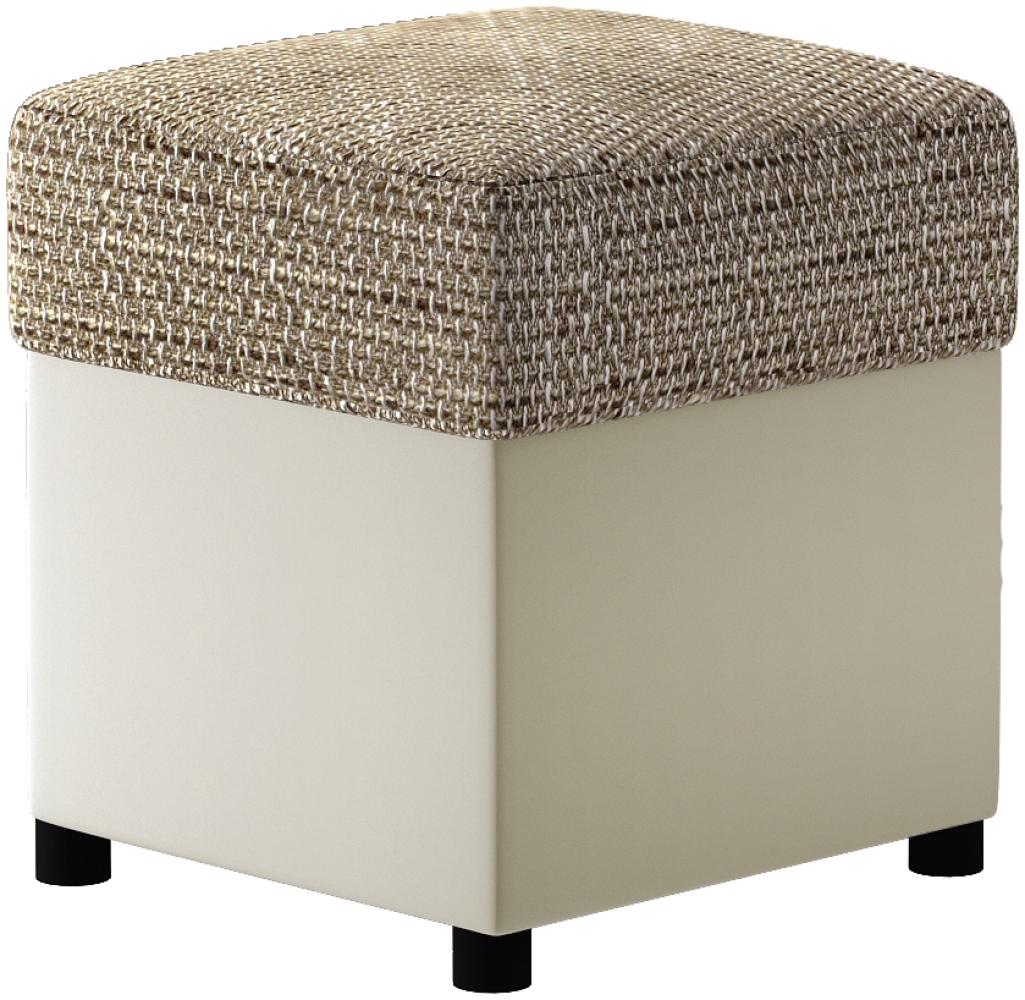 Pouf R1, Fußhocker, Beige Bild 1