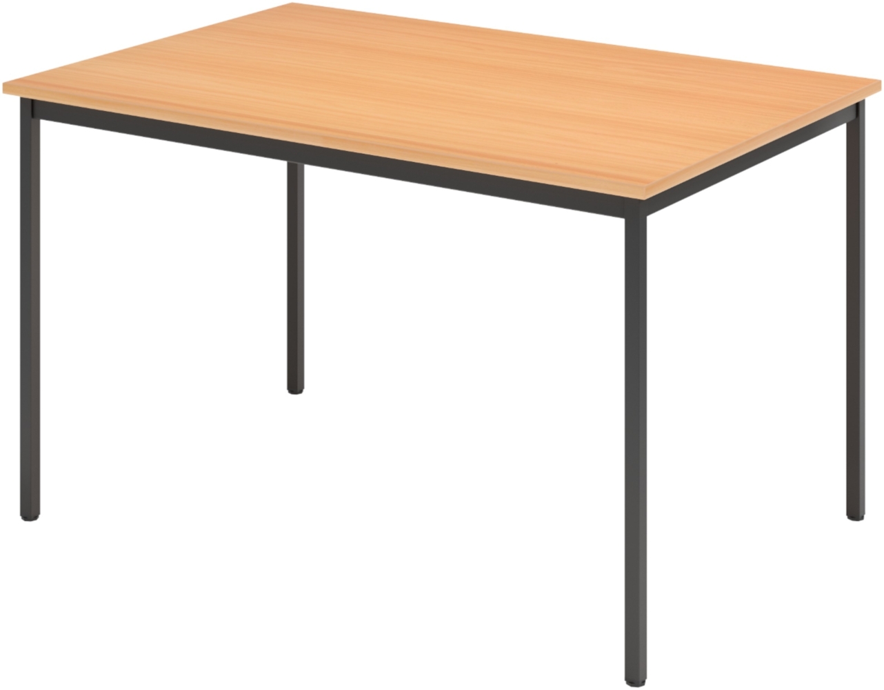 bümö Tisch, Multifunktionstisch 120 x 80 cm in Buche/Schwarz - Besprechungstisch, Konferenztisch, Meetingtisch, Mehrzwecktisch, Pausentisch, Besprechungsraum, Meetingraum, Pausenraum, VS12-6 Bild 1