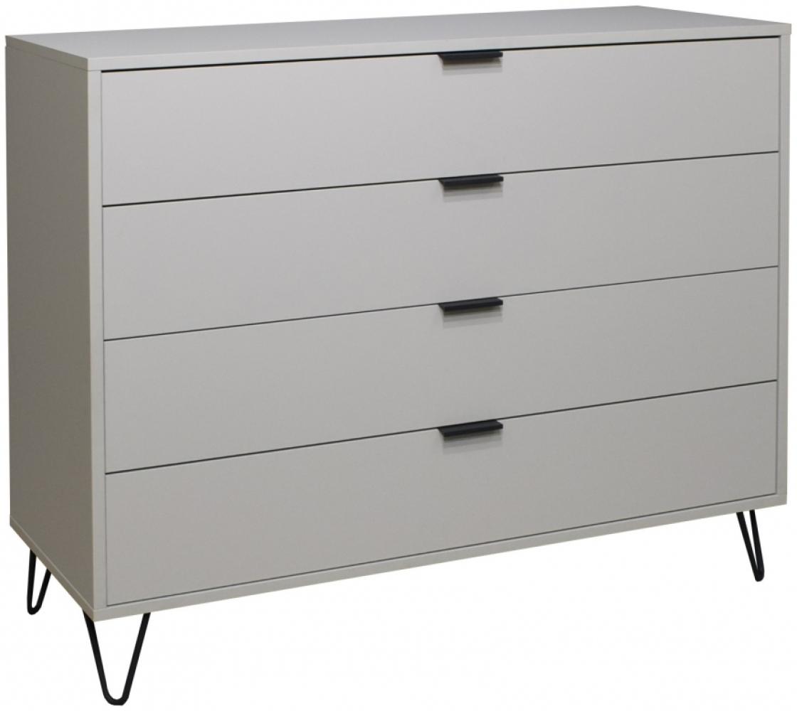 Schubladenkommode Kommode Sideboard Drahtfüsse ca. 119 x 100 x 45 cm Kreidegrau matt Lack Bild 1