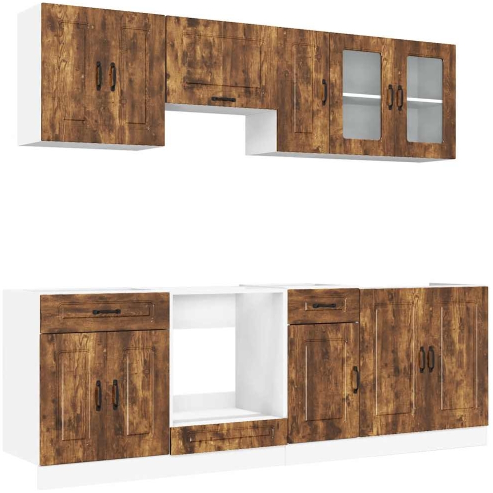 vidaXL 8-tlg. Küchenschrank-Set Kalmar Räuchereiche Holzwerkstoff 3314826 Bild 1