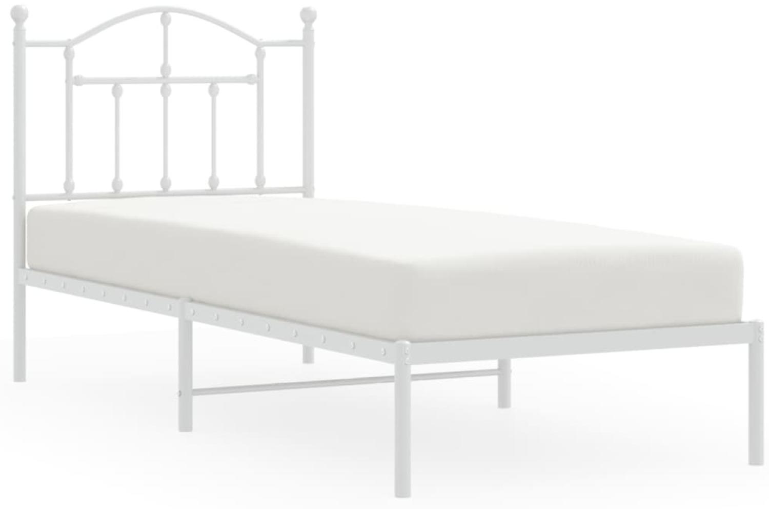 vidaXL Bettgestell mit Kopfteil Metall Weiß 80x200 cm 353479 Bild 1