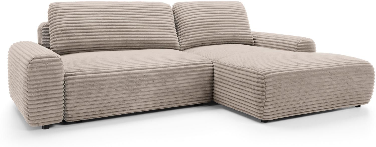 Selsey 'Alferia' Ecksofa mit Schlaffunktion, Breitcord-Bezug, beige, rechtsseitig, 82 x 264 x 162 cm Bild 1