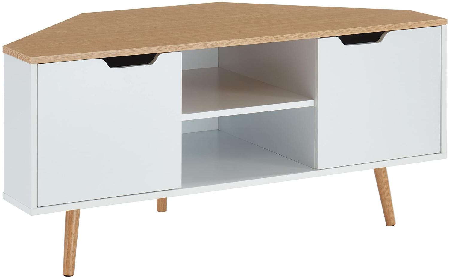 BAÏTA TV-Schrank, Polyvinylchlorid, Eiche und Weiß, L115cm Bild 1