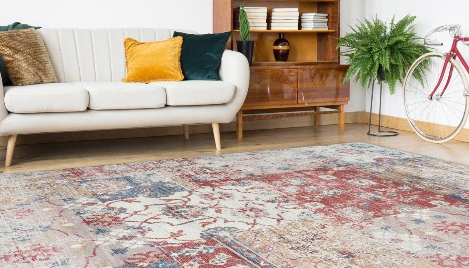 calo-deluxe Teppich Emin 1003, rechteckig, Höhe: 10 mm, reine Baumwolle, Wohnzimmer Bild 1