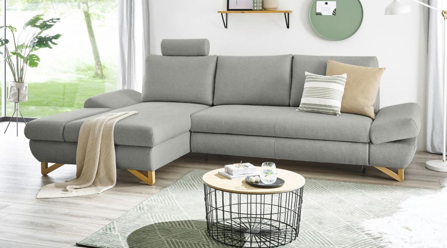 Ecksofa Skalm in grau mit Bettfunktion 284 cm Bild 1