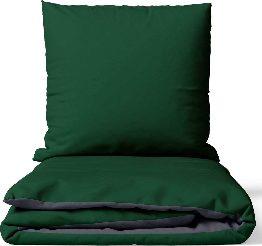 Leonado Vicenti Bettwäsche Baumwollsatin Edle Optik, Satin, 2 teilig, Unifarben mit Wendeseite, 100% Baumwolle Bild 1