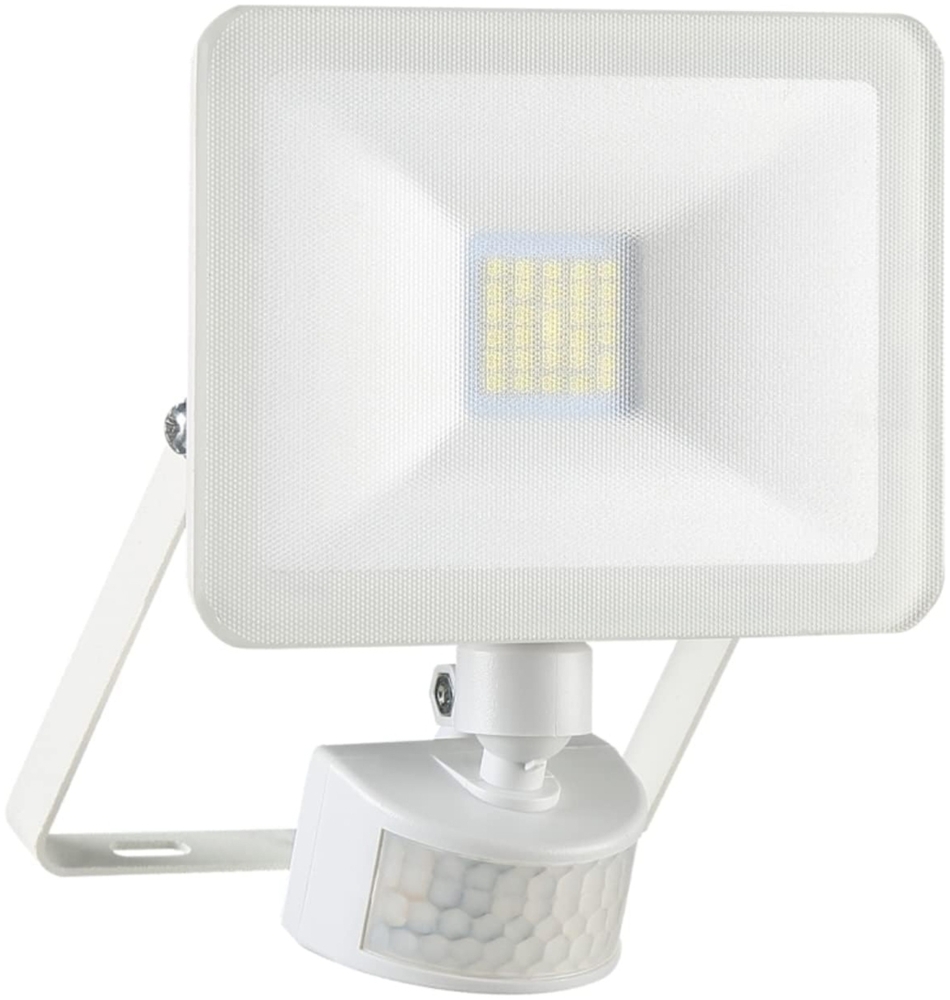 10 Watt LED Flutlichtstrahler mit Bewegungsmelder Weiß, IP54 Bild 1