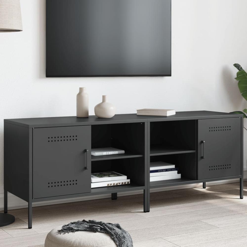 vidaXL TV-Schränke 2 Stk. Schwarz 68x39x50,5 cm Stahl 842995 Bild 1