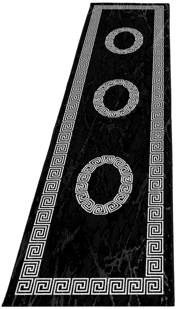 Kurzflor Teppich Pago Läufer - 80x300 cm - Schwarz Bild 1