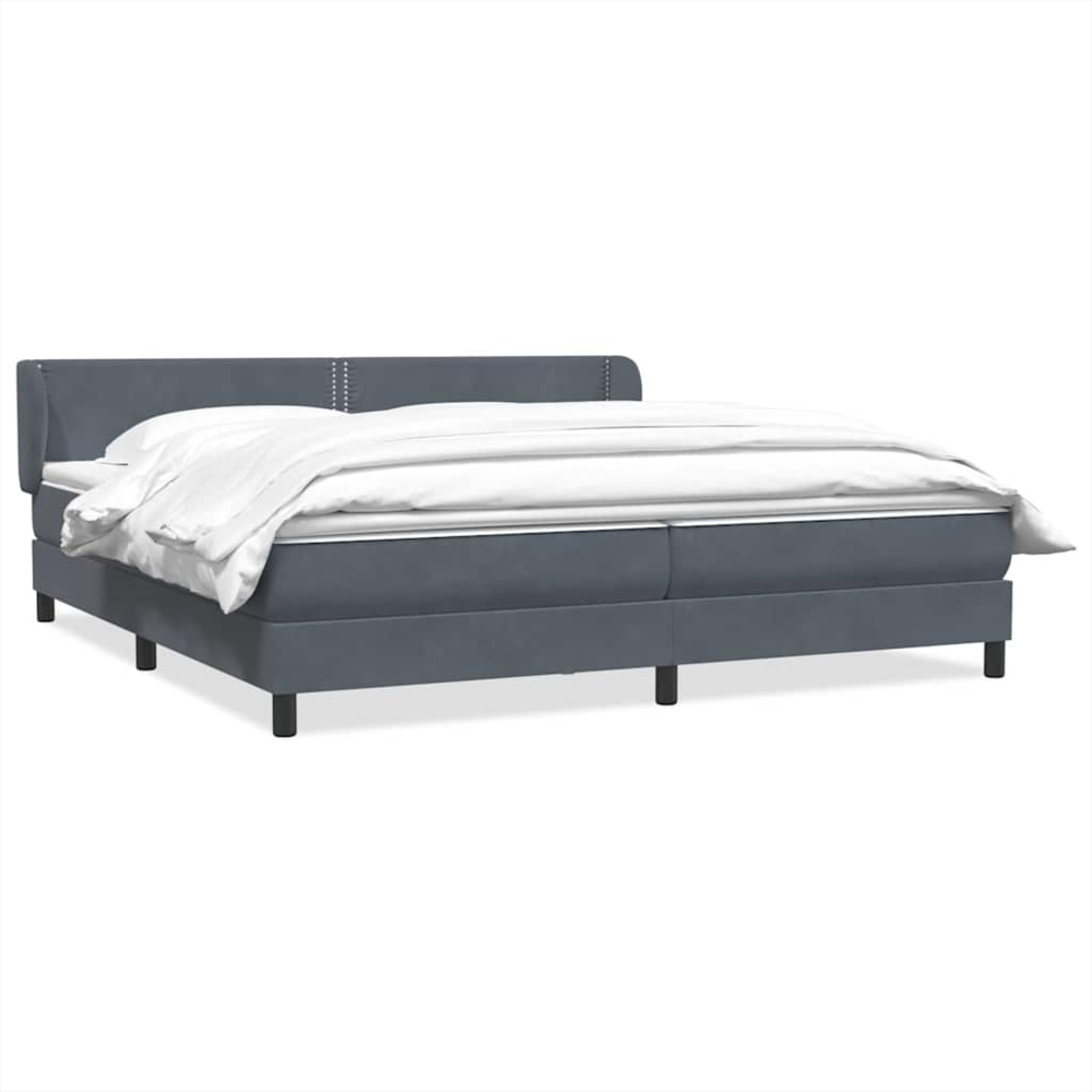 vidaXL Boxspringbett mit Matratzen Dunkelgrau 180x210 cm Samt 3317452 Bild 1