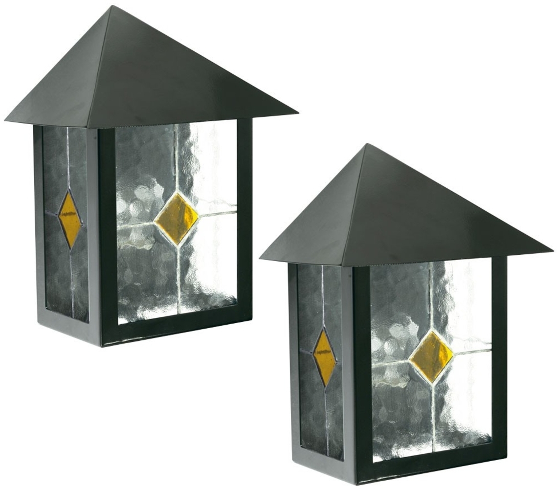 2x Wandlampe, Glas, Tiffanytechnik, H 32,5 cm Bild 1