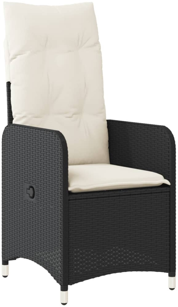 vidaXL Gartensessel Verstellbar mit Kissen Schwarz Poly Rattan 365680 Bild 1