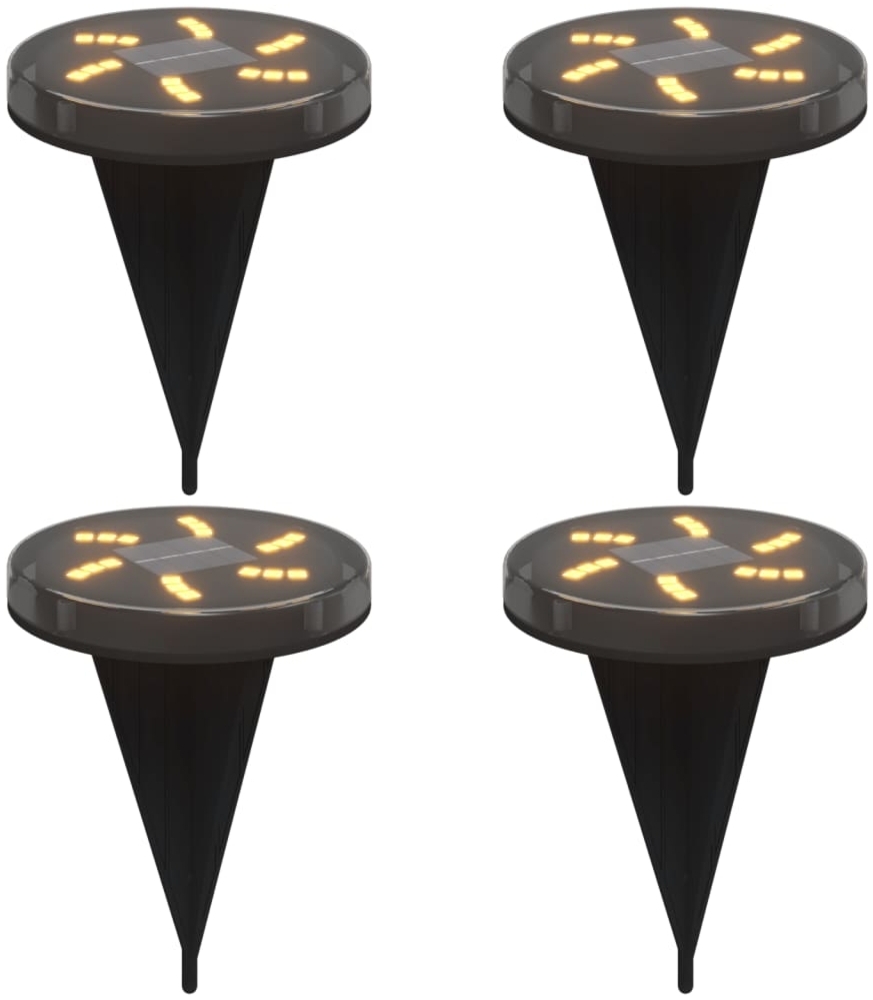 vidaXL Solar-Bodenleuchten mit Erdspieß 4 Stk. Warmweiß 4008196 Bild 1
