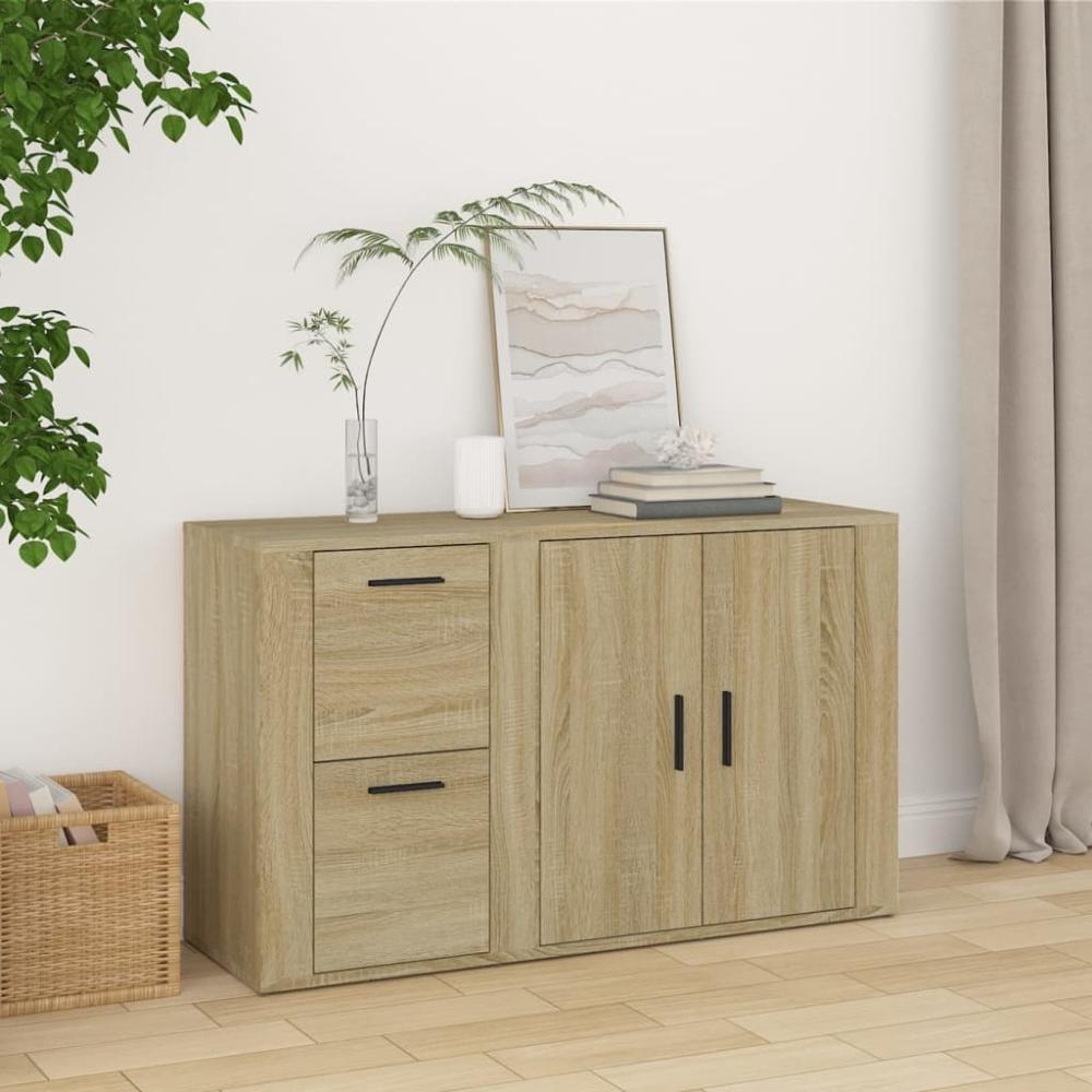 vidaXL Sideboard Sonoma-Eiche 100x33x59,5 cm Holzwerkstoff 820999 Bild 1