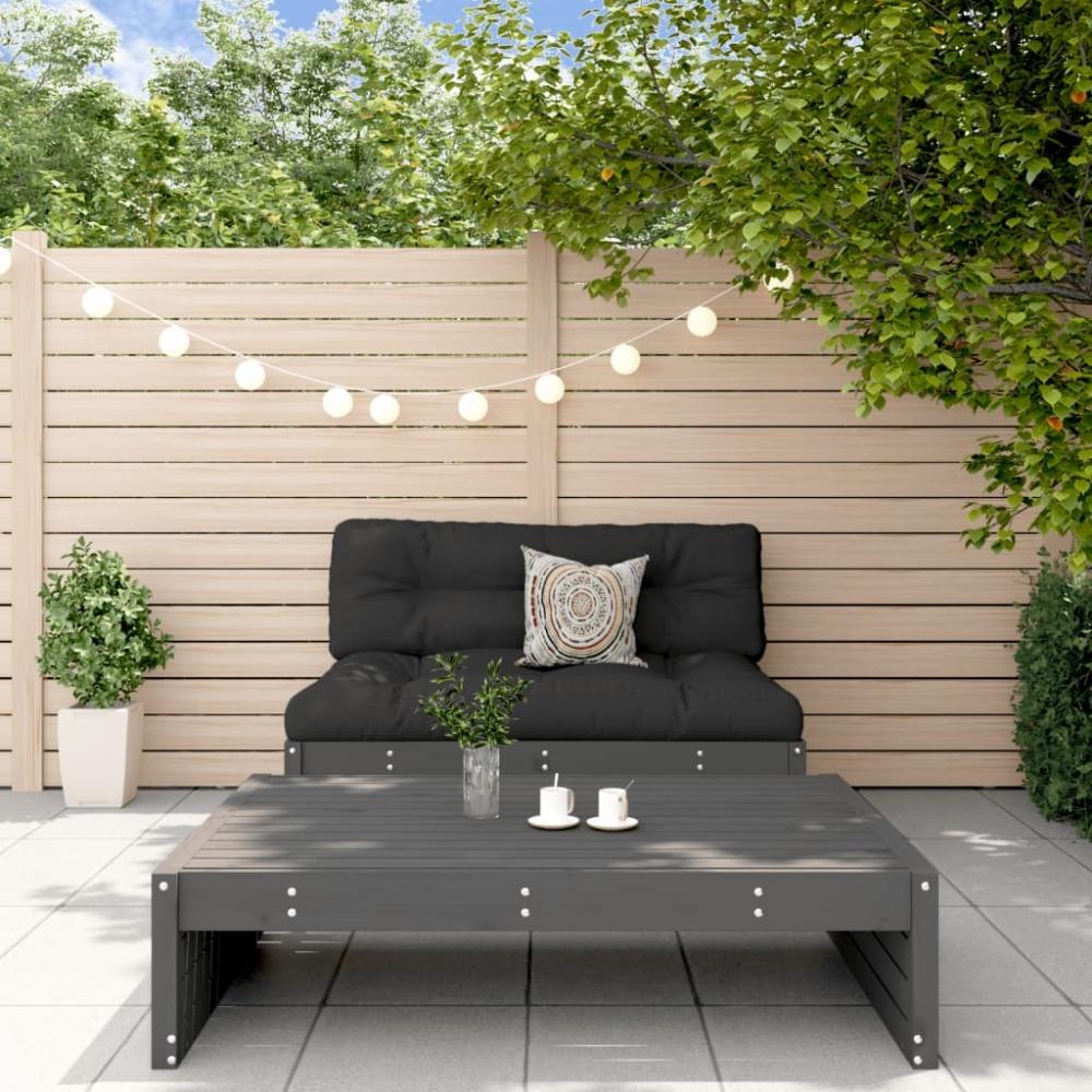 vidaXL 2-tlg. Garten-Lounge-Set Grau Massivholz Kiefer Bild 1