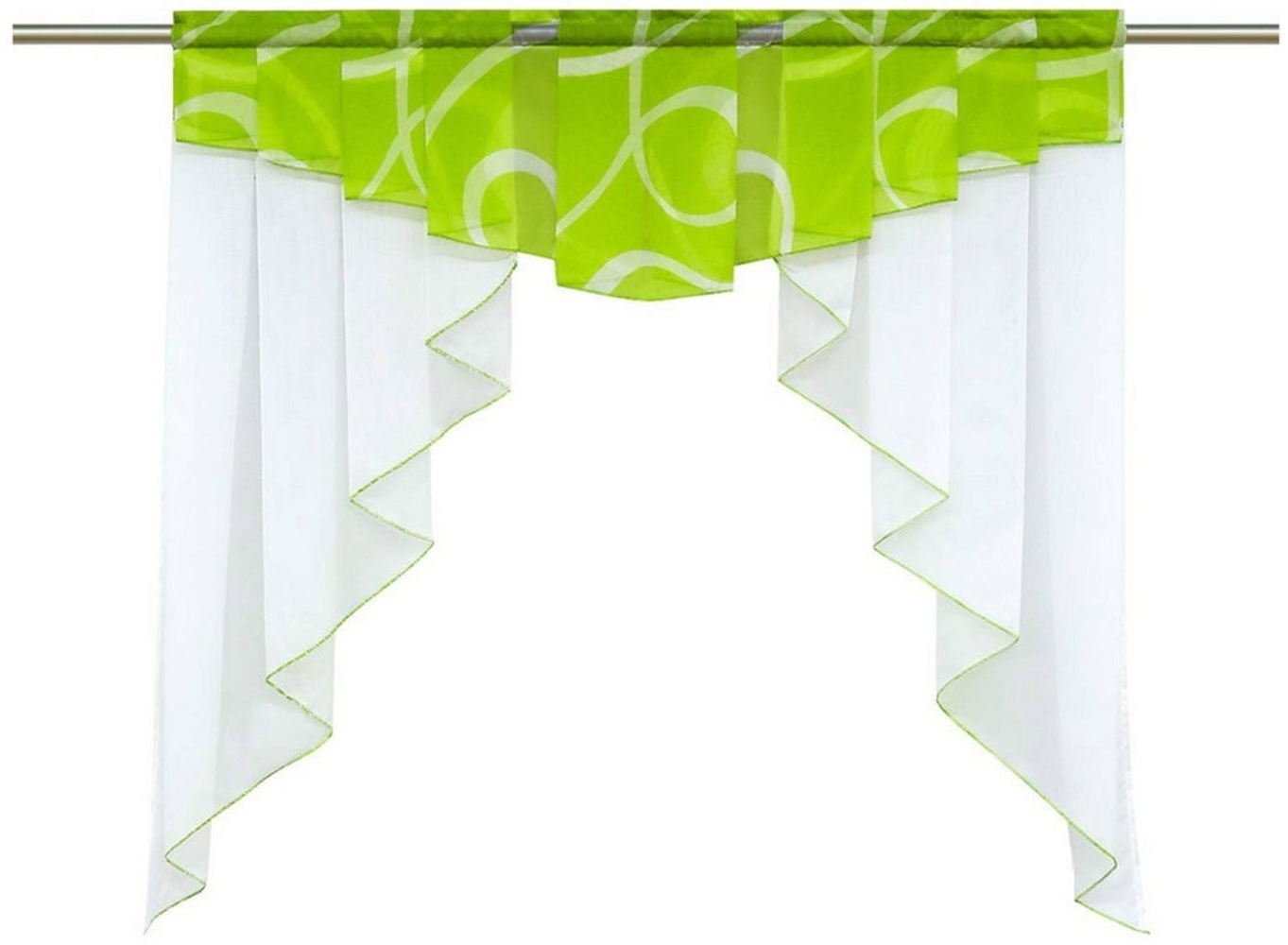 Refttenw Scheibengardine Modern Gardinen Kurz Bistrogardinen mit Kräuselband/ Tunnelzug, Grün-80*80cm Bild 1