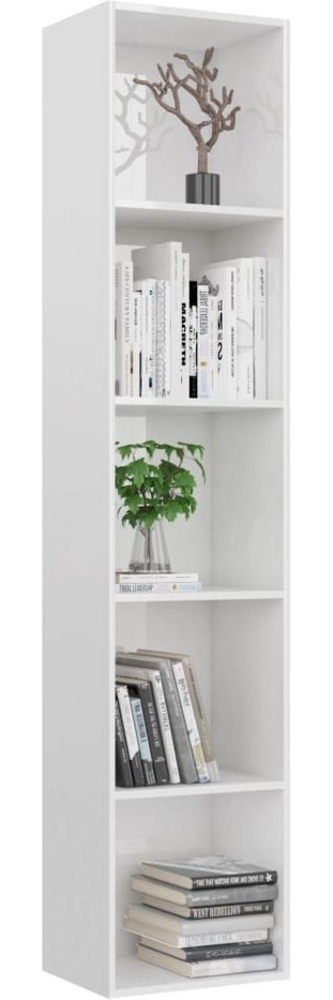 DOTMALL Bücherregal Bücherregal Hochglanz-Weiß 40 x 30 x 189 cm Holzwerkstoff Bild 1