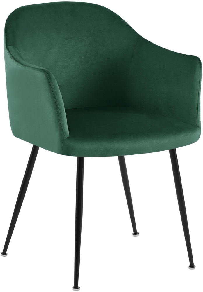 Esszimmerstuhl CILIS - Samt Dunkelgrün 57x58x80 cm | Essstühle Esszimmerstühle Küchenstühle Wohnzimmerstühle Bild 1