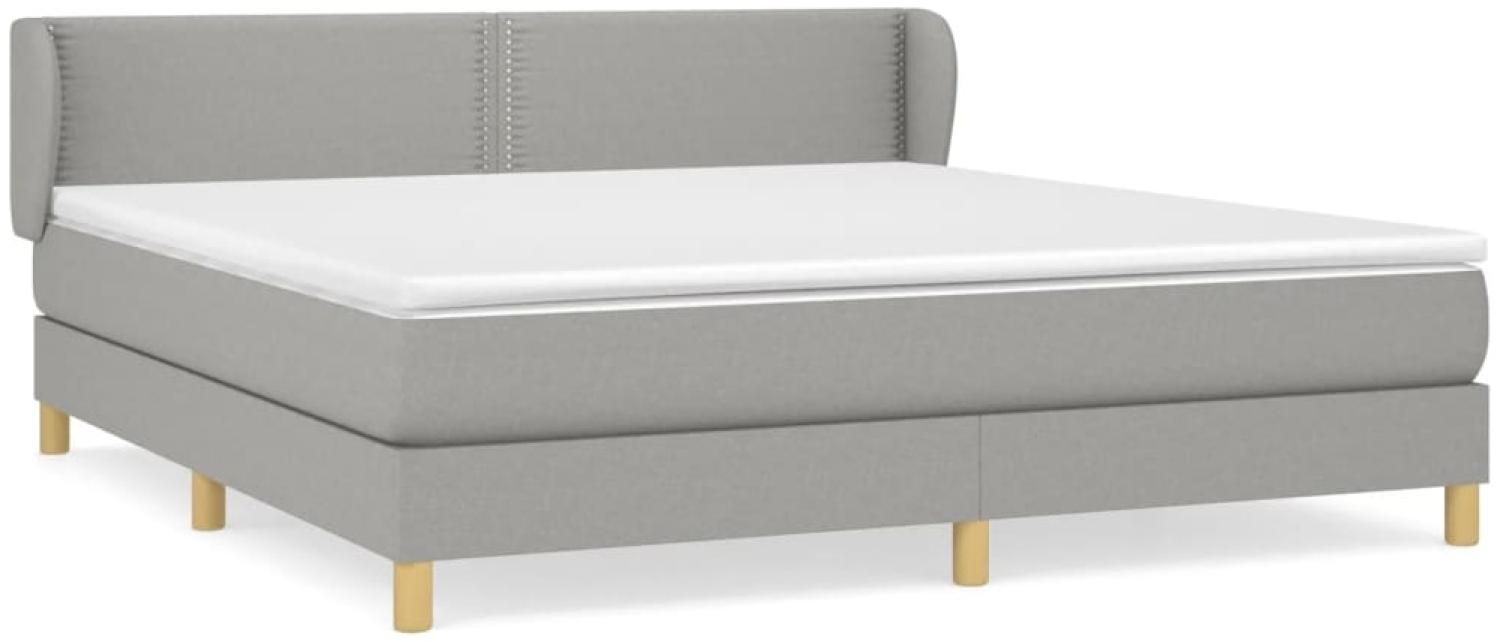 vidaXL Boxspringbett mit Matratze Hellgrau 180x200 cm Stoff 3126741 Bild 1