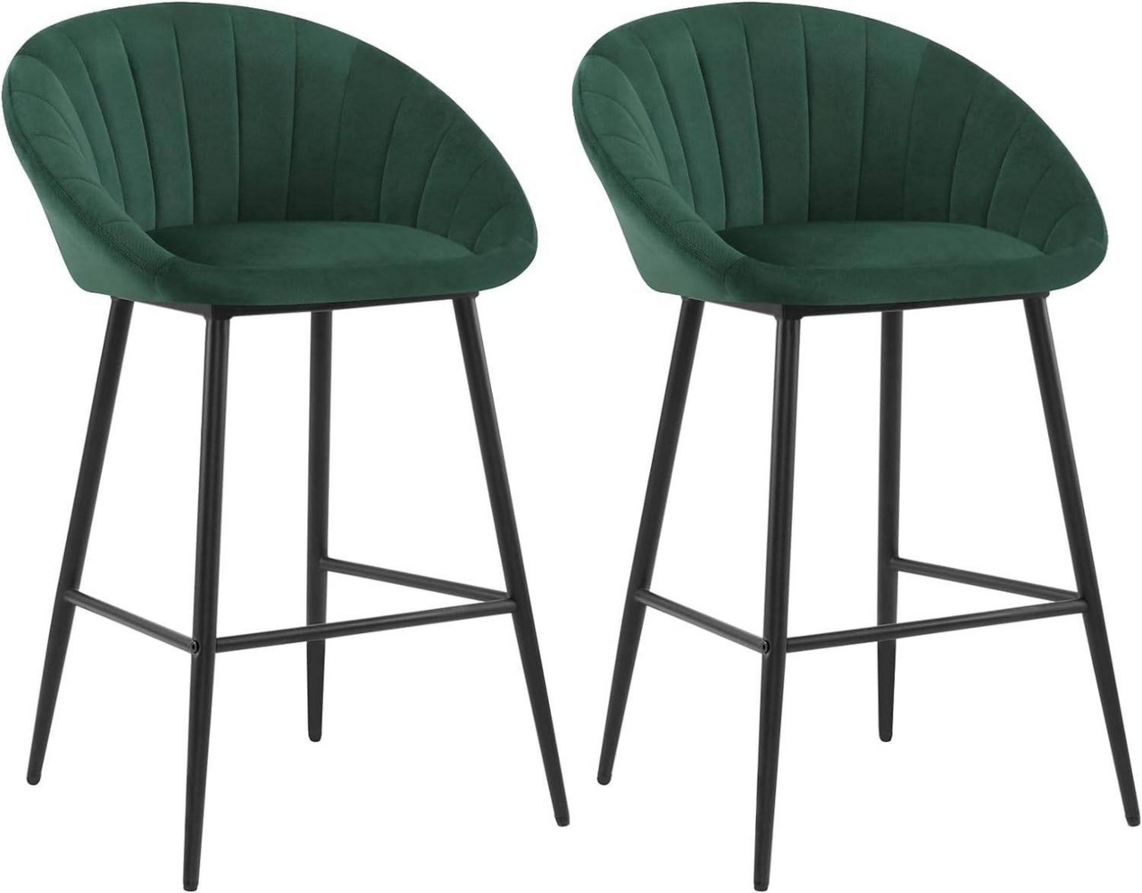 EUGAD Barhocker (2 St, 2er), gepolstert, Samt, mit Metallbeinen, Fußstütze Bild 1