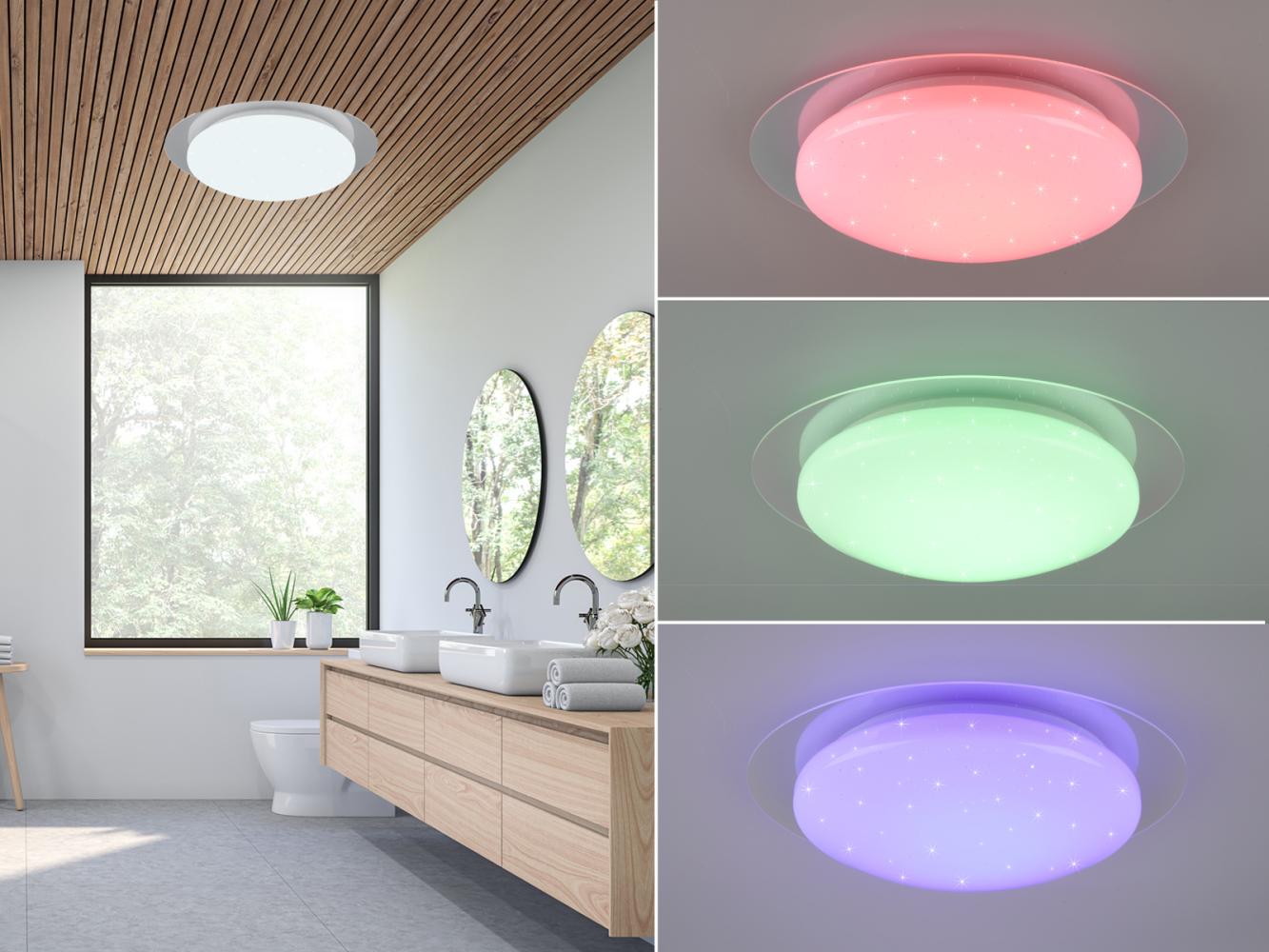 LED Deckenleuchte FRODENO Fernbedienung dimmbar Sternenhimmel Farbwechsel Ø35cm Bild 1