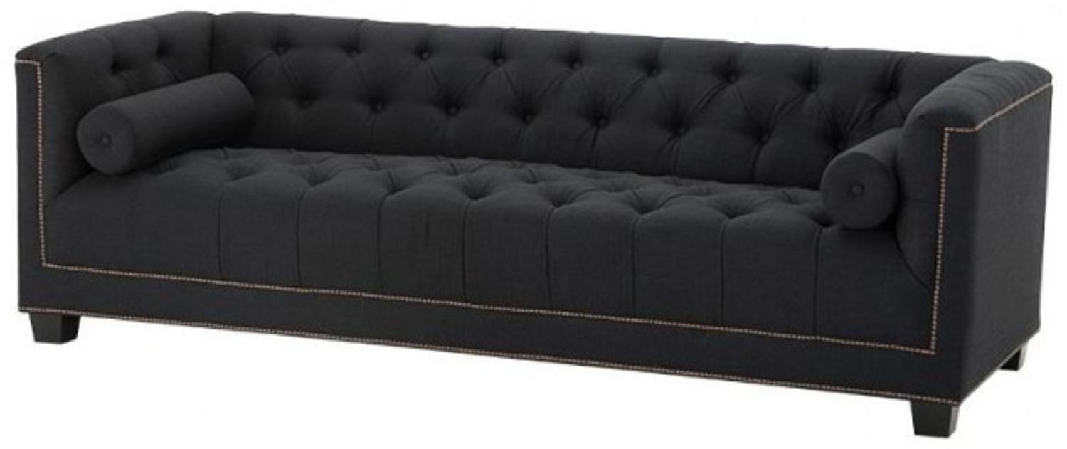 Casa Padrino Luxus Sofa 3 Sitzer Schwarz - Hotel Einrichtung Bild 1