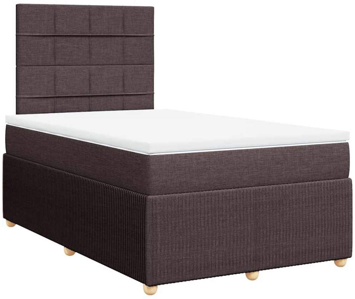 vidaXL Boxspringbett mit Matratze Dunkelbraun 120x190 cm Stoff 3291998 Bild 1