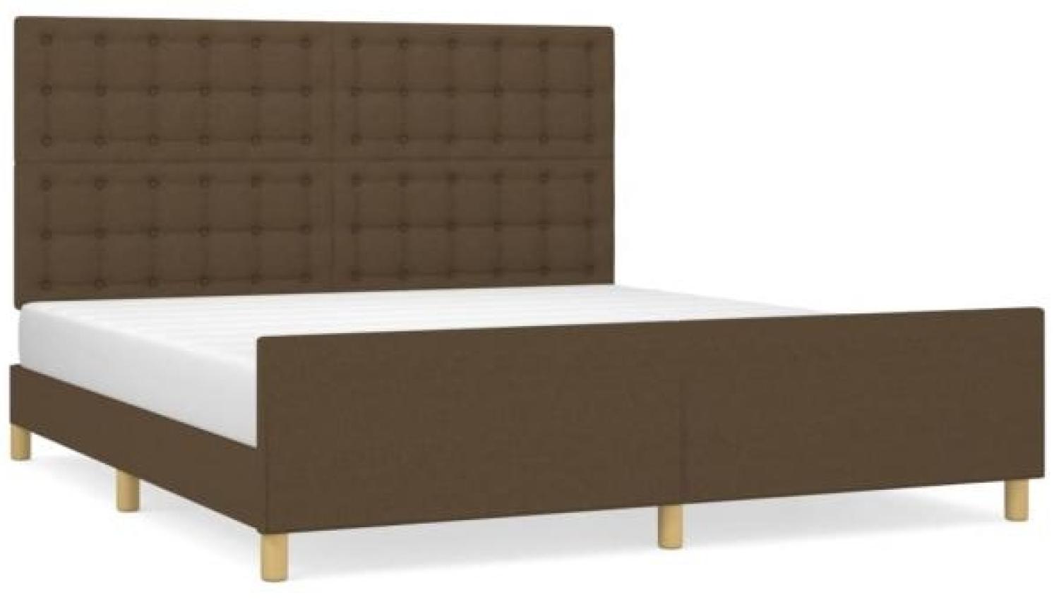 Doppelbett mit Kopfteil Stoff Dunkelbraun 180 x 200 cm Bild 1