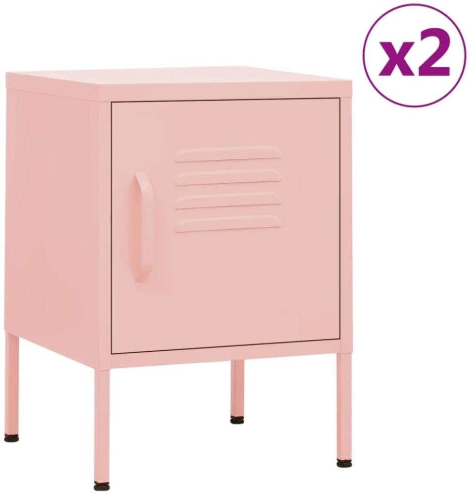 vidaXL Nachttische 2 Stk. Rosa 35x35x51 cm Stahl 3095209 Bild 1