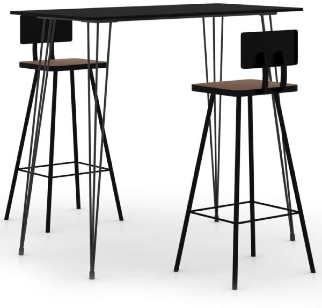 vidaXL 3-tlg. Bar-Set Schwarz [3057828] Bild 1