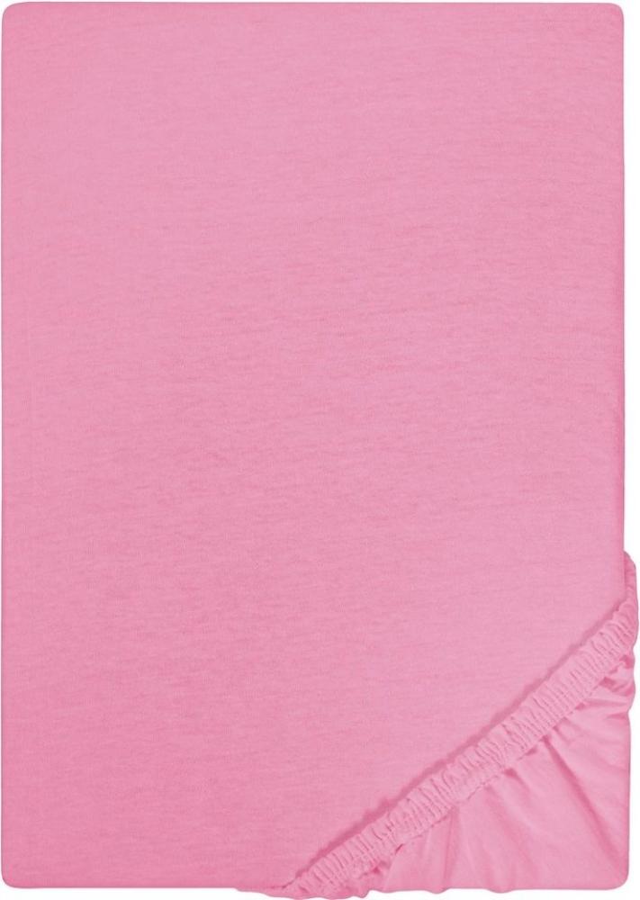 Biberna Jersey-Spannbetttuch, 100 % Baumwolle, Pink, 1x 180x200 cm - 200x200 cm Bild 1