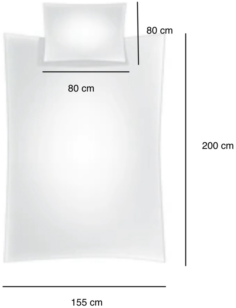 2 Tlg. Bettwäsche mit Reißverschluss in Grau Bettbezug 155x200 cm mit Kissenbezug 80x80 cm Bild 1