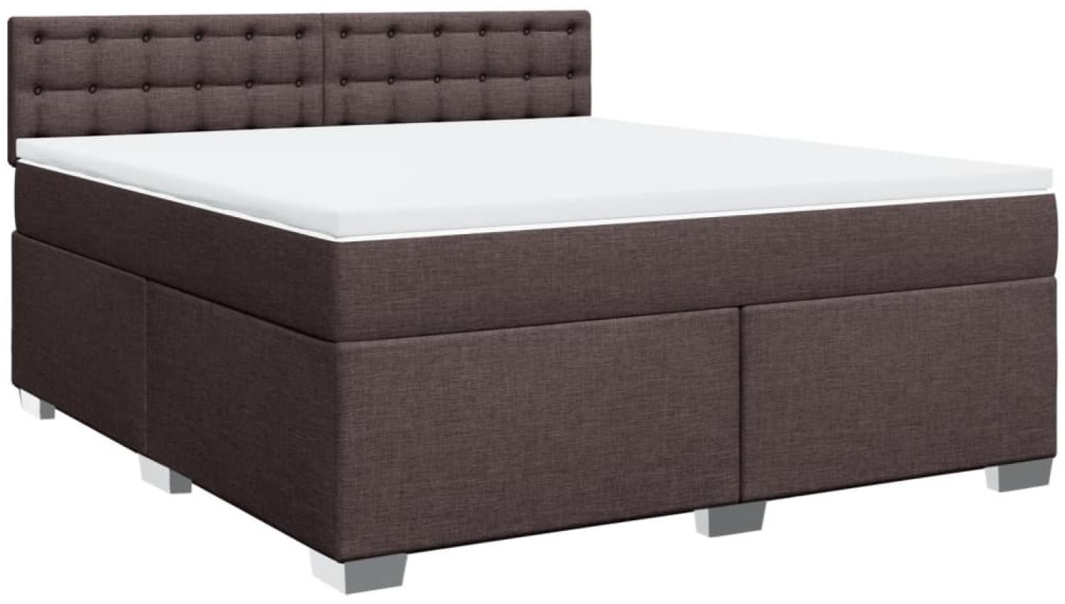 vidaXL Boxspringbett mit Matratze Dunkelbraun 180x200 cm Stoff 3285984 Bild 1