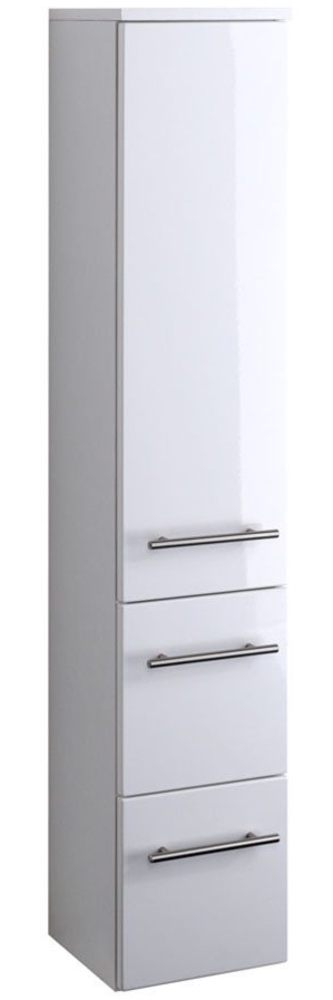 Midischrank UDINE-03, Hochglanz weiß, B x H x T ca.: 25 x 130 x 27cm Bild 1