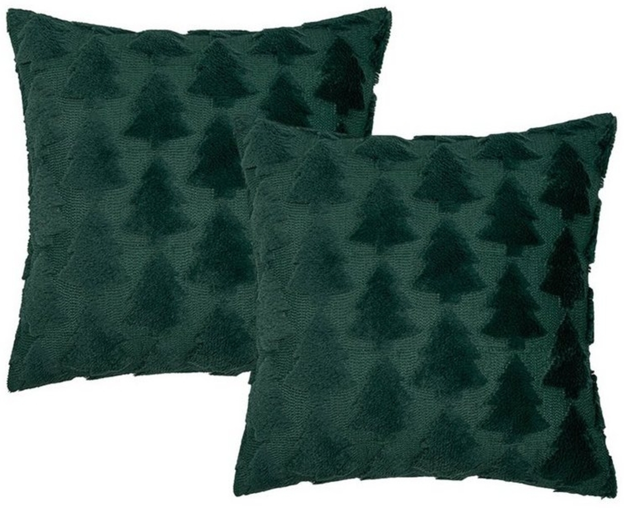 OKWISH Kissenbezüge 2er Set Kissenbezug Kissenhülle Kopfkissenbezug Kissen Bezug Weich, Mit 3D Weihnachten Baum Sofakissen Couchkissen Bezug Sofa Schlafzimmer Bild 1