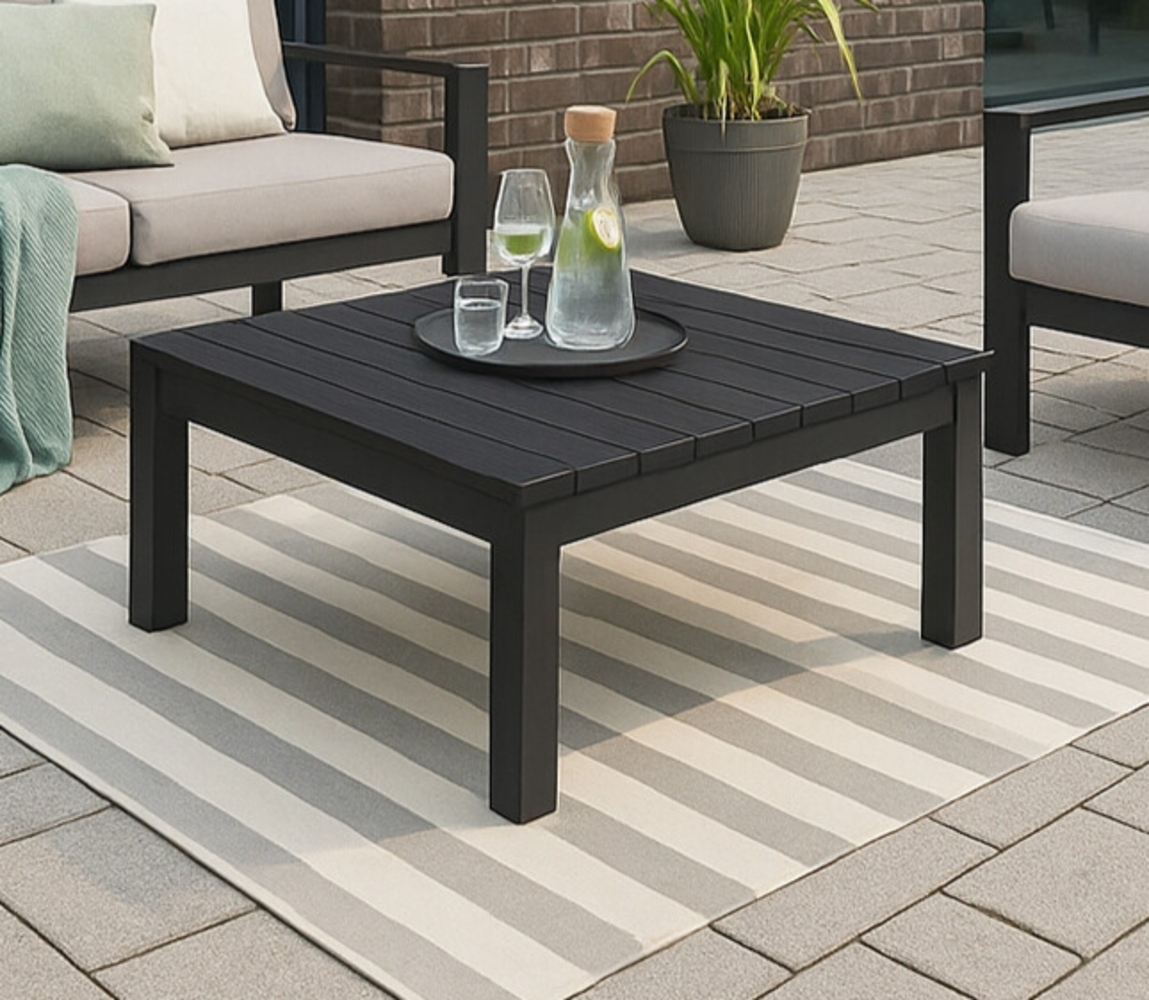 HOME DELUXE Aluminium Tischplatte für Gartenlounge RIO - Schwarz Bild 1