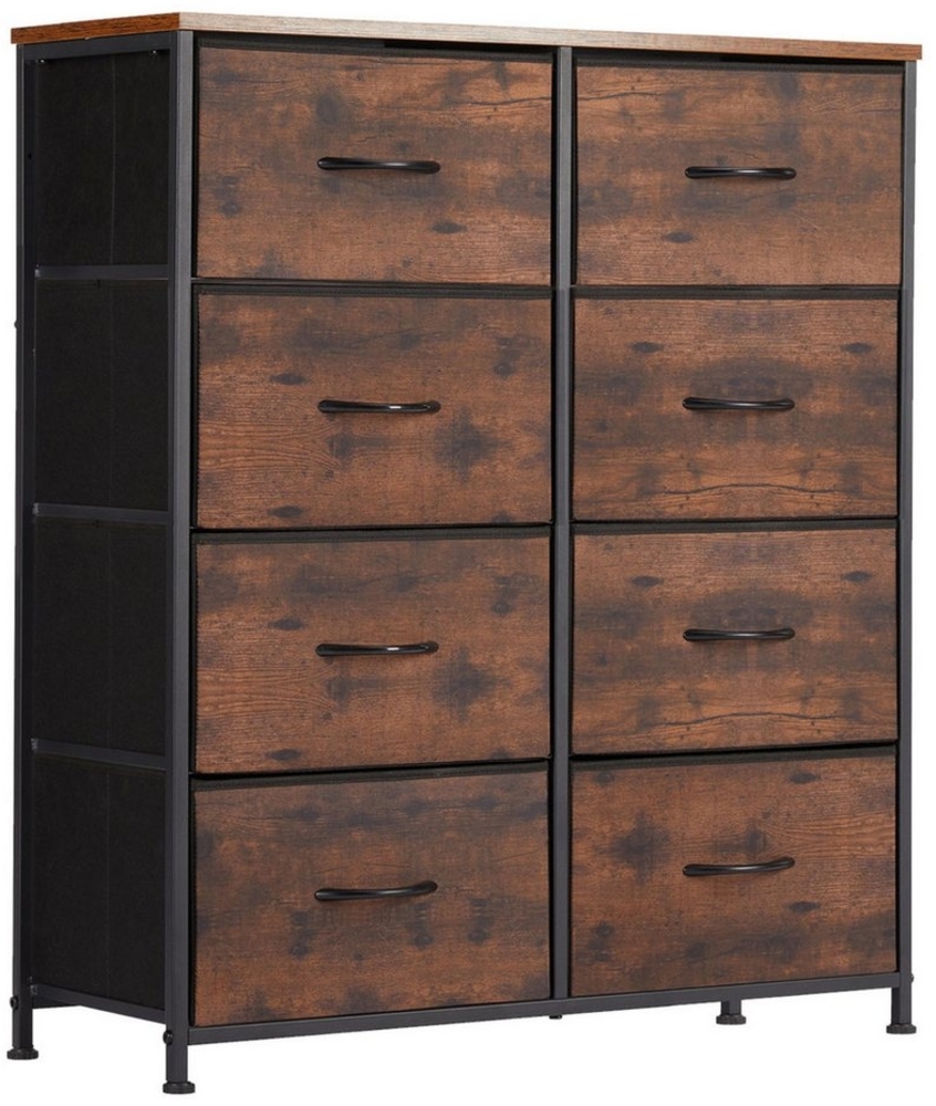 SURFOU Sideboard Kommode mit 8 Schubladen Schubladenkommode Mehrzweckschrank (Schubladenschrank, mit Metallgestell Schubladen aus Stoff), für Schlafzimmer, Wohnzimmer, Kinderzimmer, Flur, Aufbewahrungsschrank Bild 1