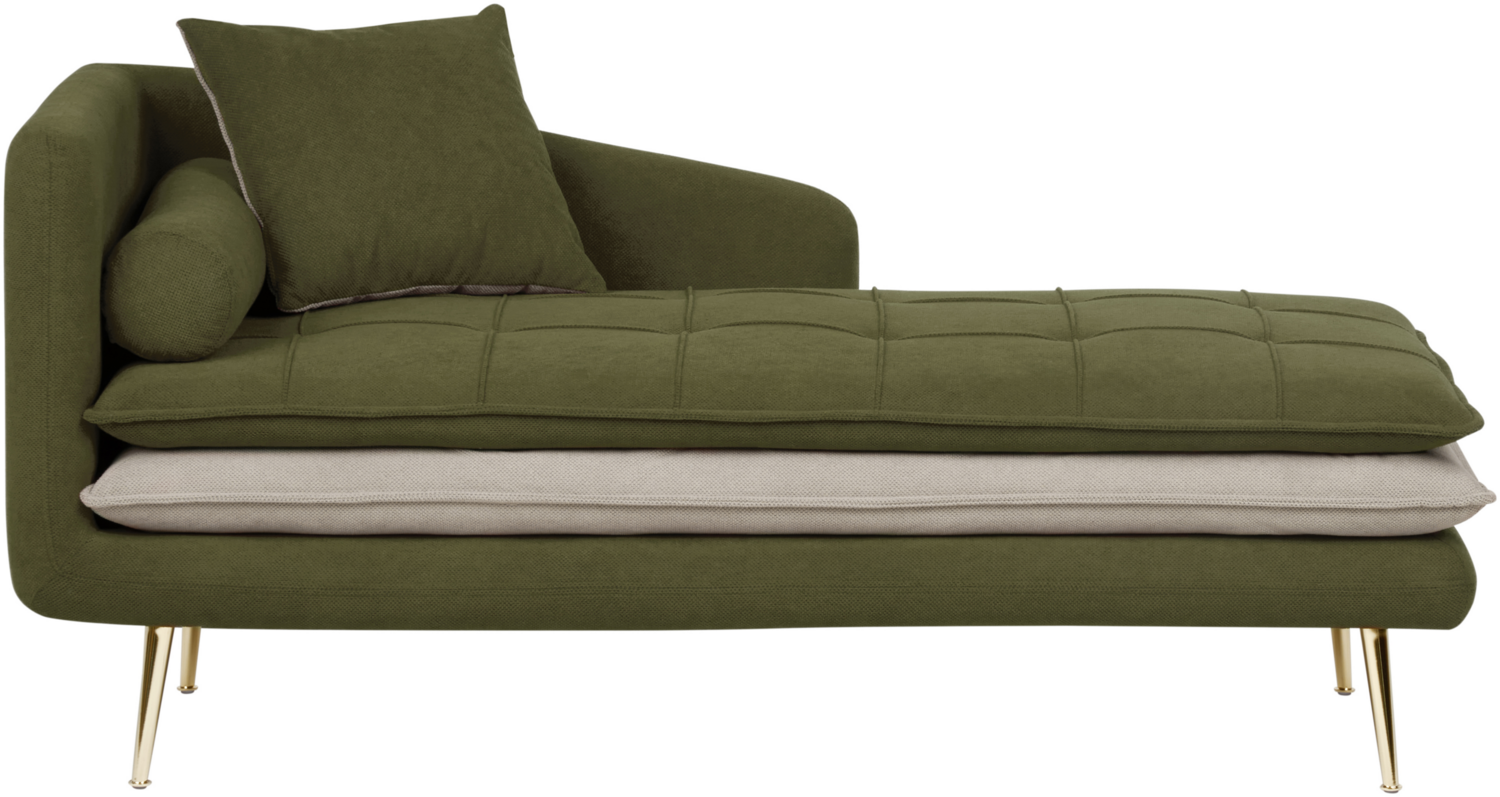 Chaiselongue grün beige linksseitig GONESSE Bild 1