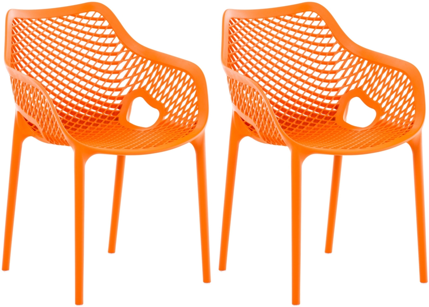 CLP 2er Set Stühle Air XL stapelbar mit einer Sitzhöhe von 44 cm,orange Bild 1