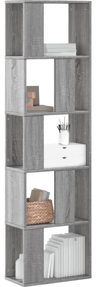 vidaXL Bücherregal 5 Böden Grau Sonoma 45x23,5x162,5 cm Holzwerkstoff 852785 Bild 1