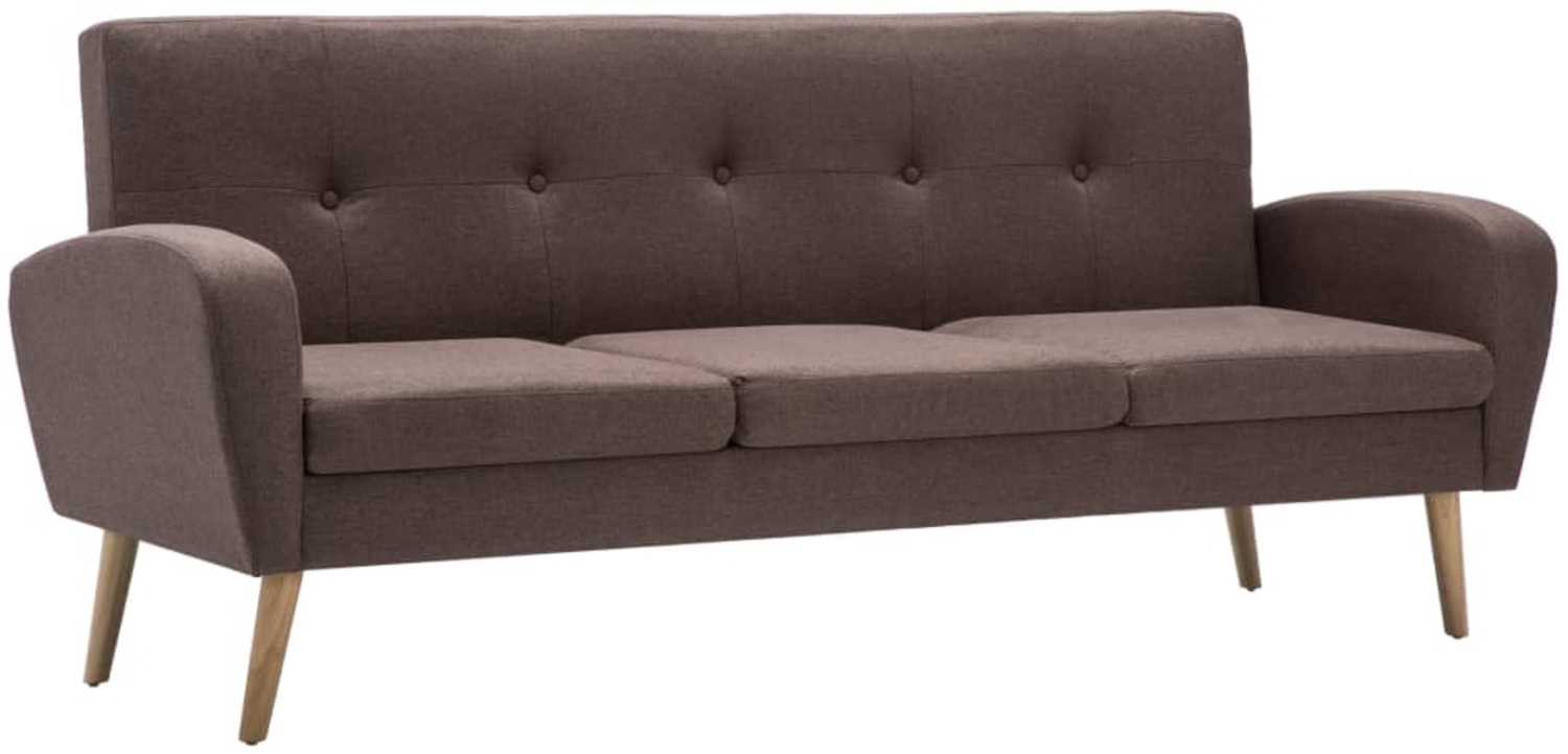 vidaXL Sofa 3-Sitzer Stoff Braun 246991 Bild 1