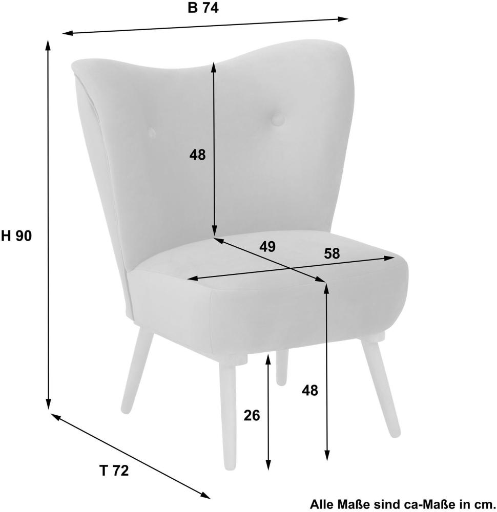 Sessel Kaila Bezug Samtvelours Buche erlefarbig lackiert / rosé 23186 Bild 1