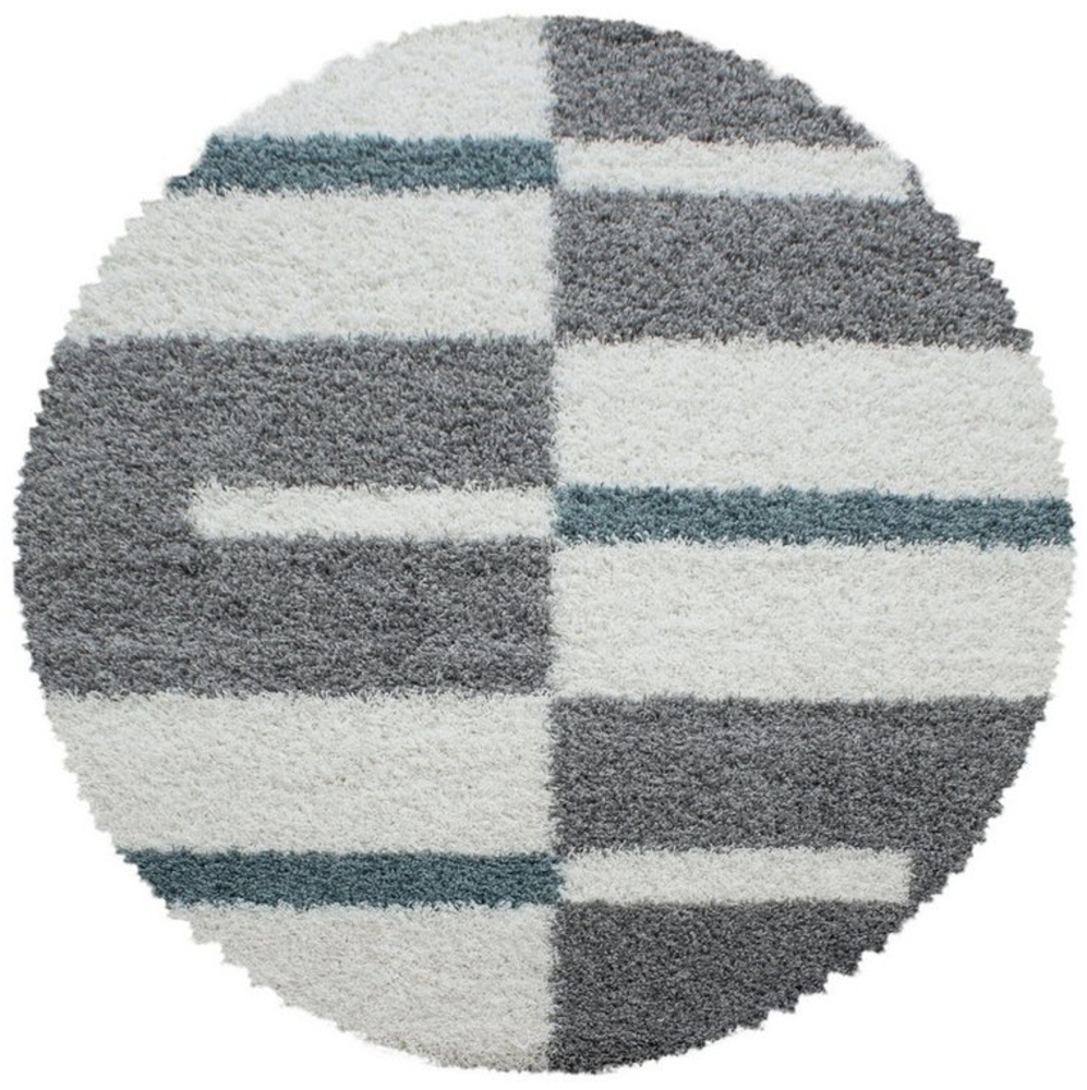 Carpettex Hochflor-Teppich Kariert Design, Rund, Höhe: 30 mm, Teppich Kariert Design Teppich im modern Stil Teppich Wohnzimmer Bild 1