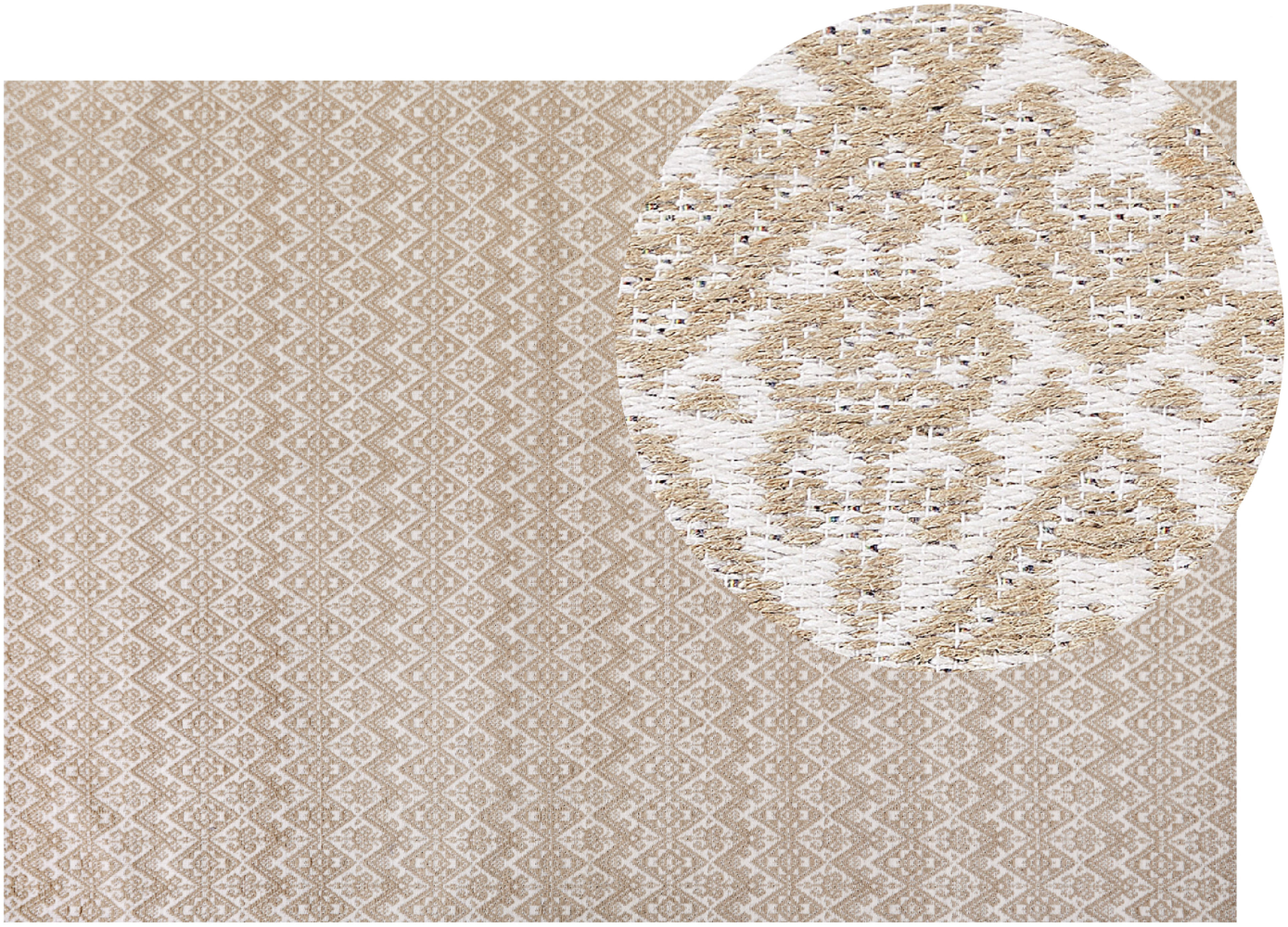 Teppich Jute beige 160 x 230 cm geometrisches Muster Kurzflor ATIMA Bild 1