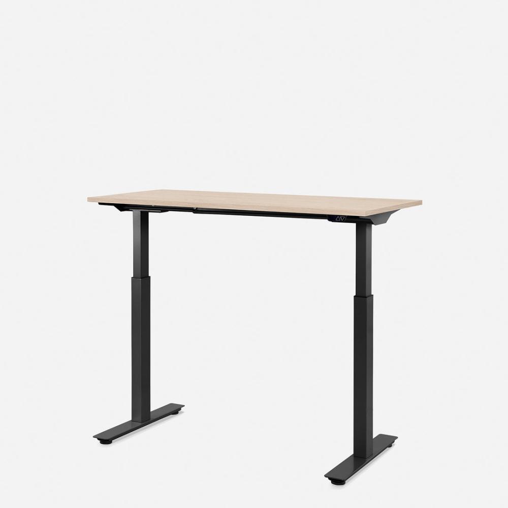 120 x 60 cm WRK21® SMART - Mandal Ahorn / Schwarz elektrisch höhenverstellbarer Schreibtisch Bild 1