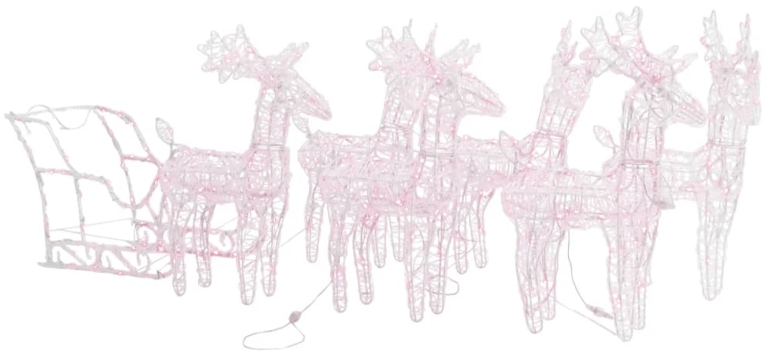 vidaXL Rentiere Schlitten Weihnachtsdekoration 320 LEDs Acryl 3100423 Bild 1